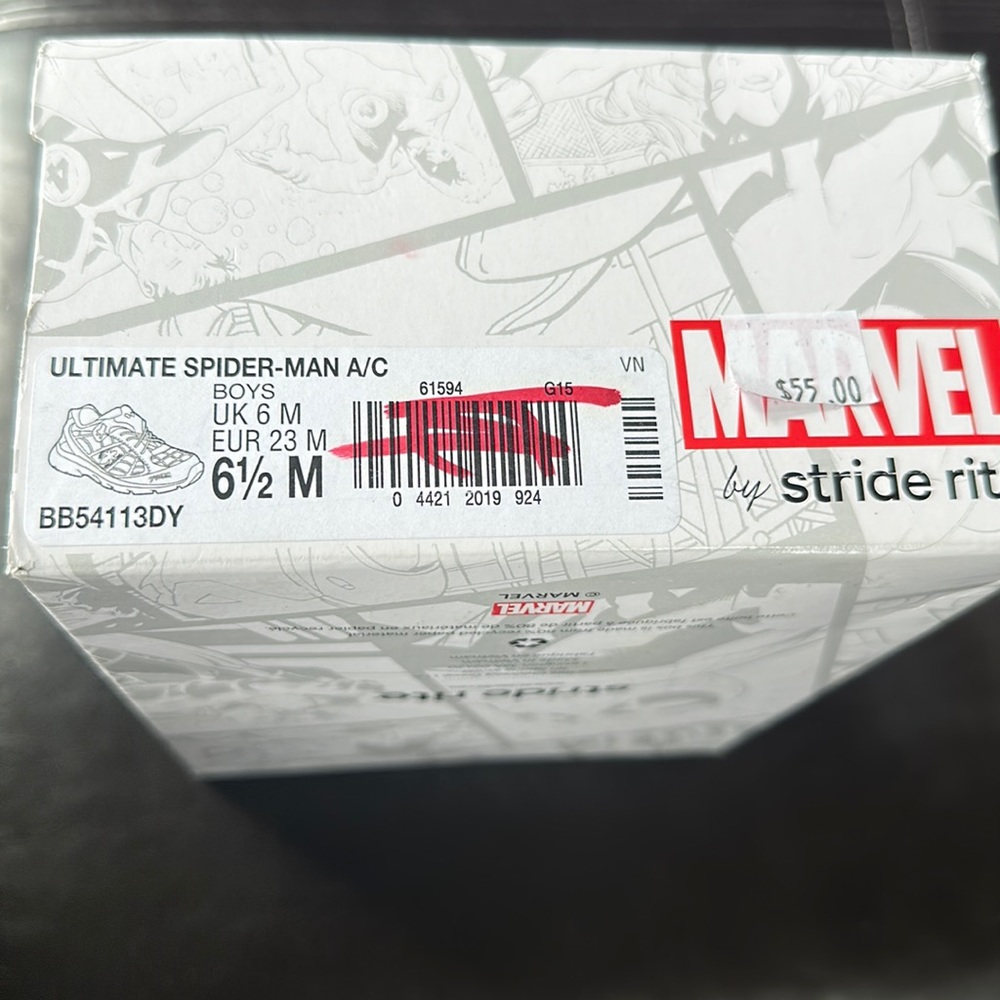 Stride Rite Marvel Ultimate Spiderman Sneakers Toddler Size 6.5 M. New In Box.